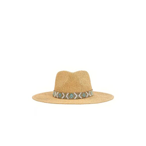 Nikki Beach Nikki Hat in Toast Beaded Trim main image 6